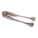 Solid silver sugar or ice tongs with lion's paw decoration