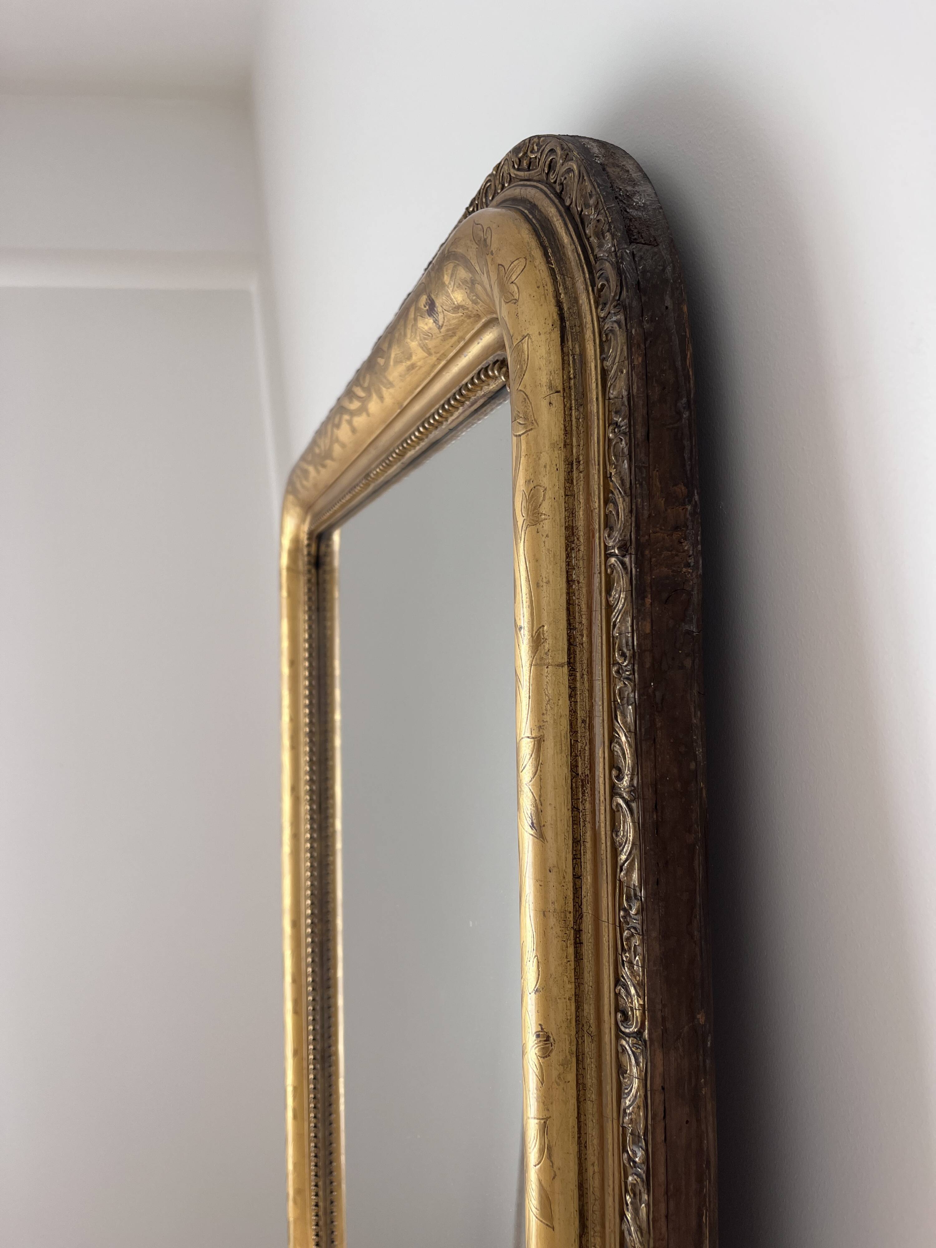 Large gold mirror in Louis-Philippe style – 87 x 172 cm