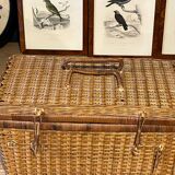 Old wicker suitcase