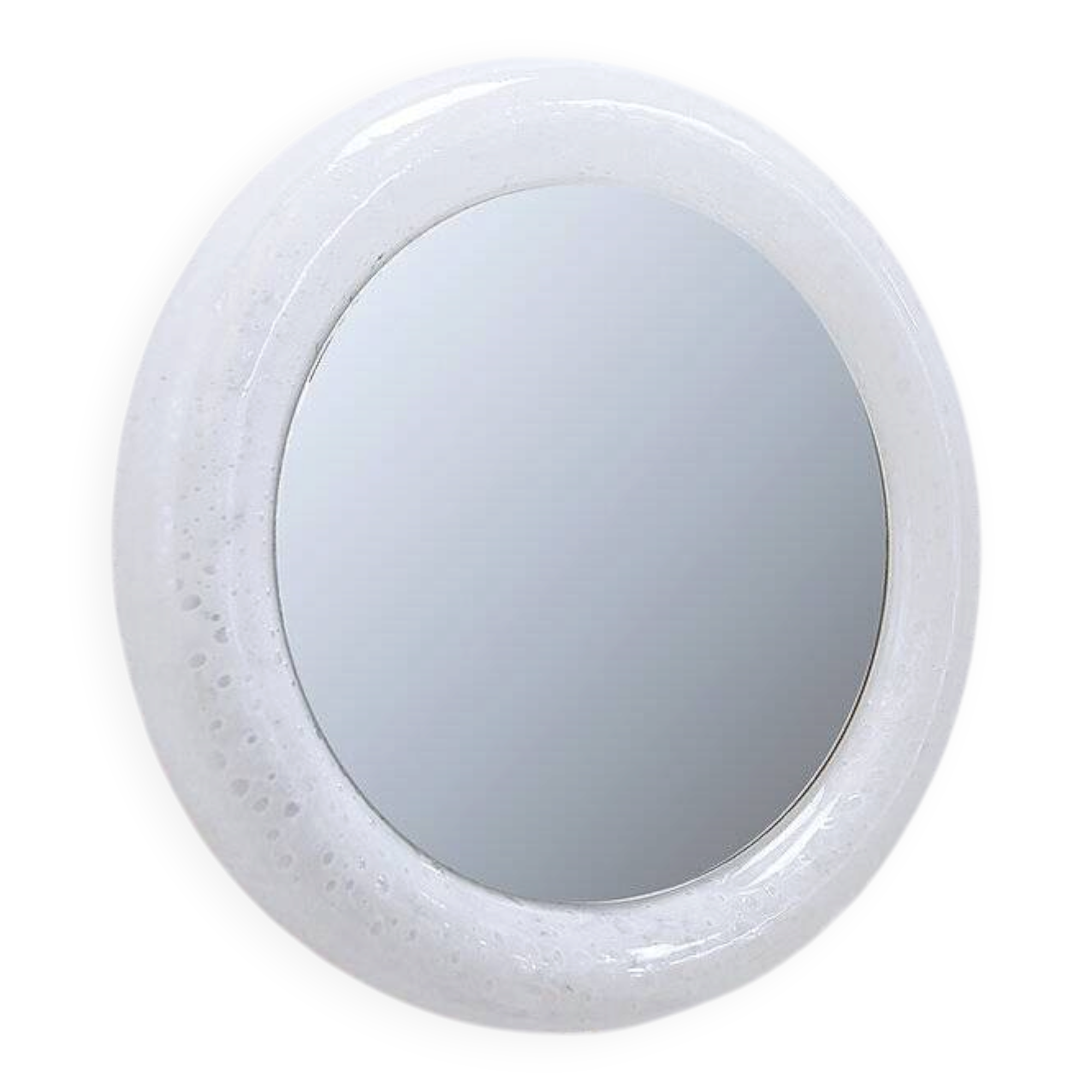 Vintage illuminated mirror in bubbled glass by Limburg - 1970s