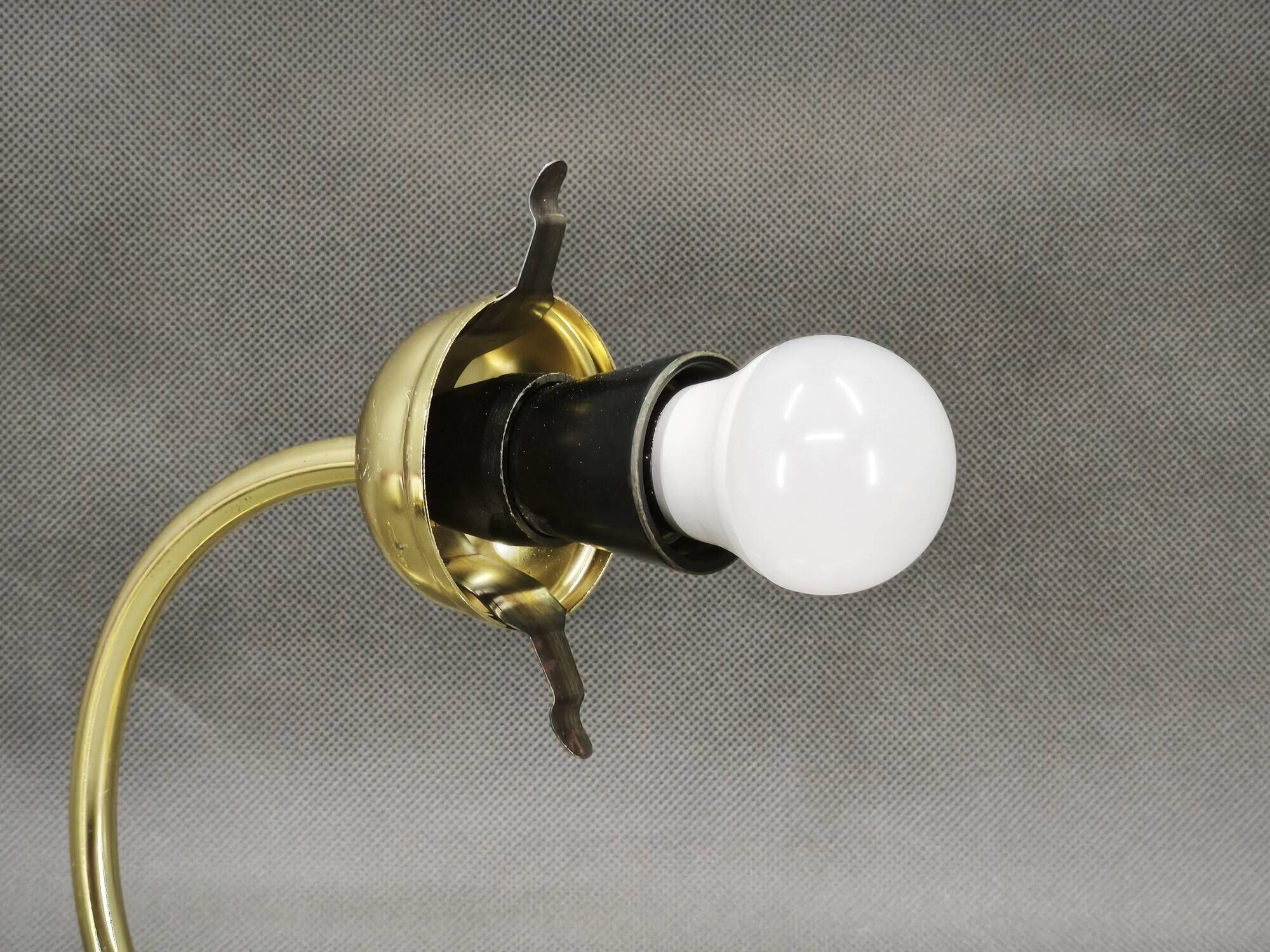 Set of Three Kamenický Šenov Brass and Opaline Glass Wall Lights
