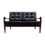 Sofa 2 seater in black leather