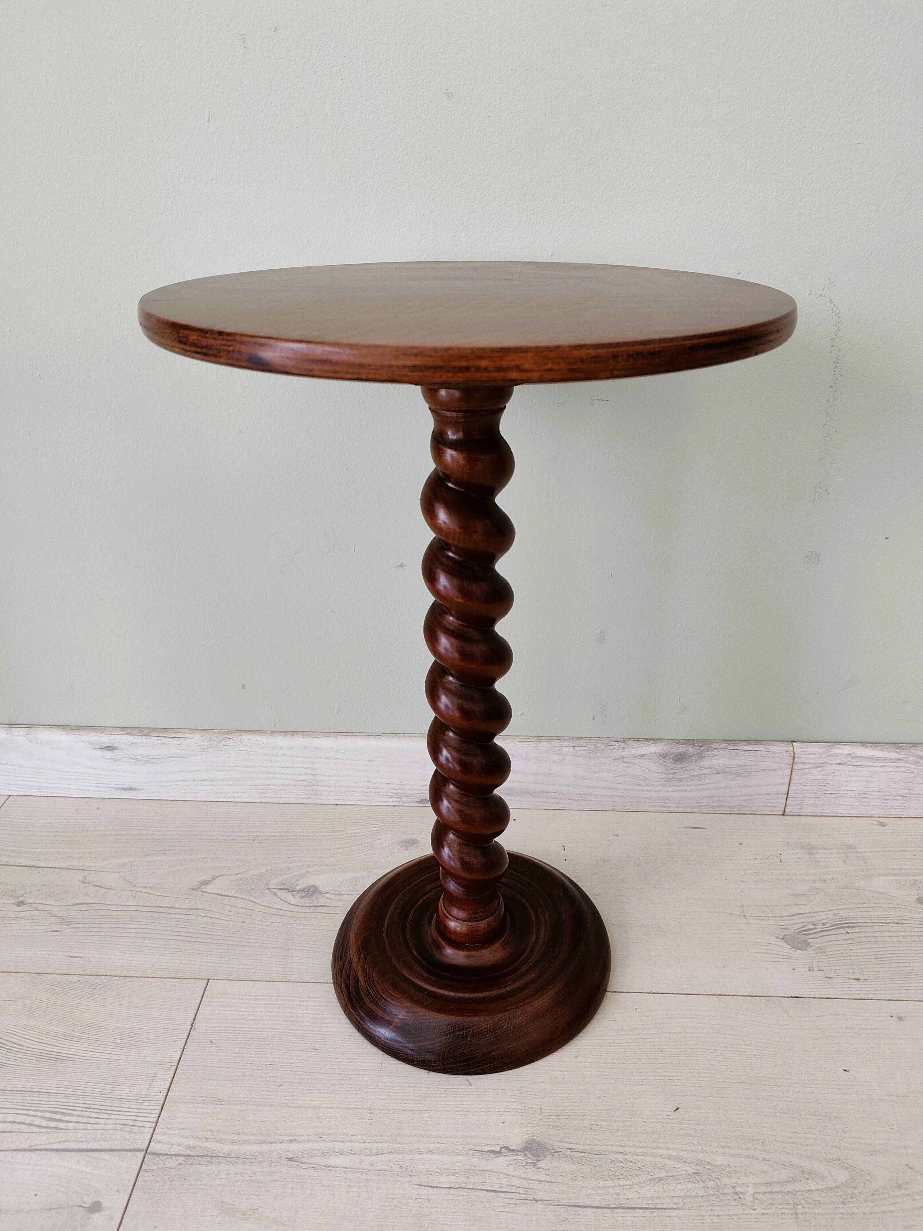 Antique solid wood side table
