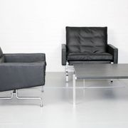 Set 2 vintage PK31/1 Lounge Chair & PK61 Coffee Table by Poul Kjaerholm for E. Kold Christensen