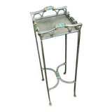 Vintage metal and glass side table