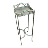 Vintage metal and glass side table