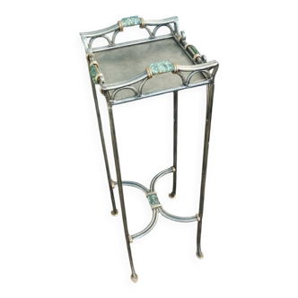 Vintage metal and glass side table