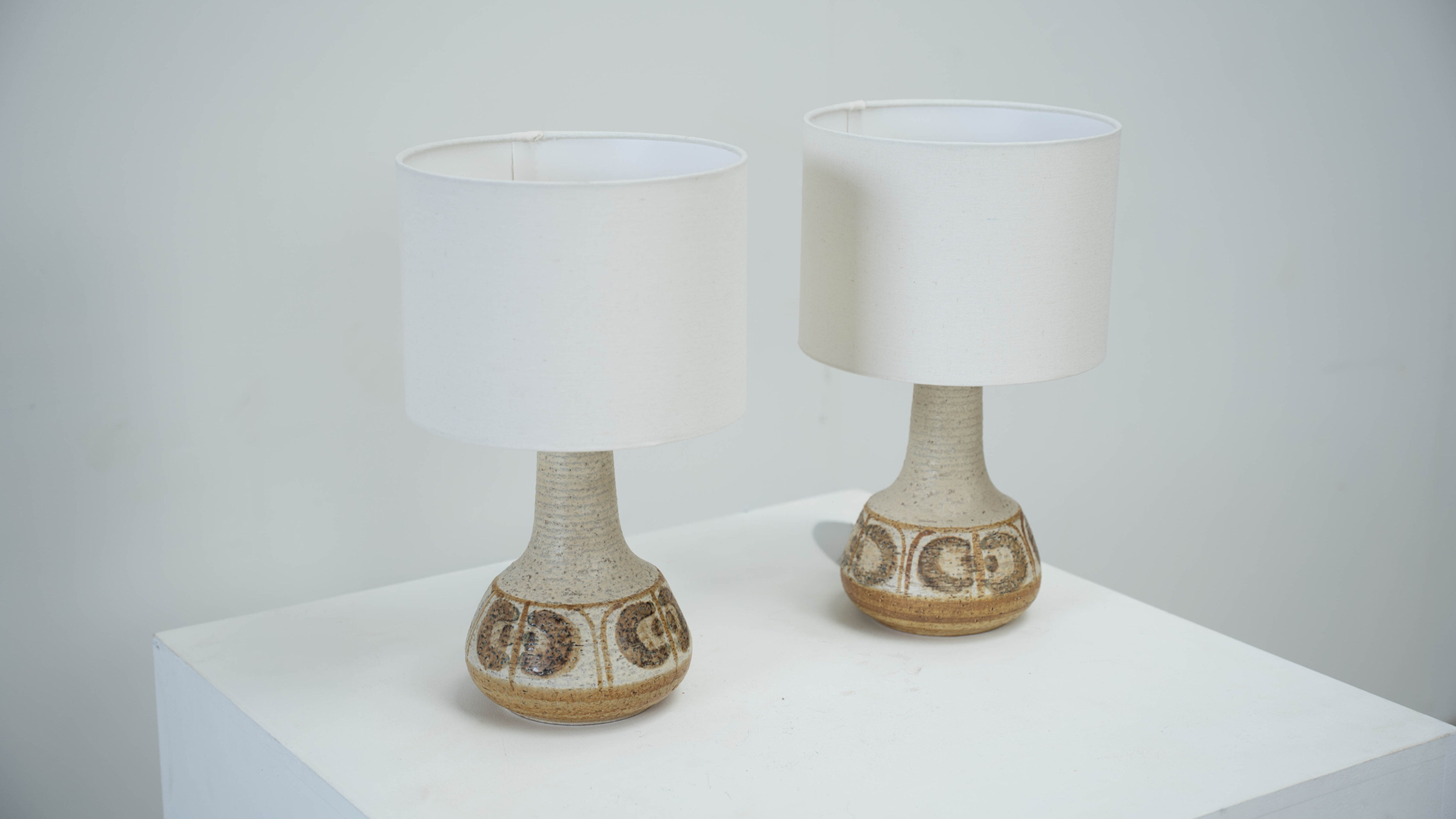 Set of two ceramic Svend Aage Jensen table lamps