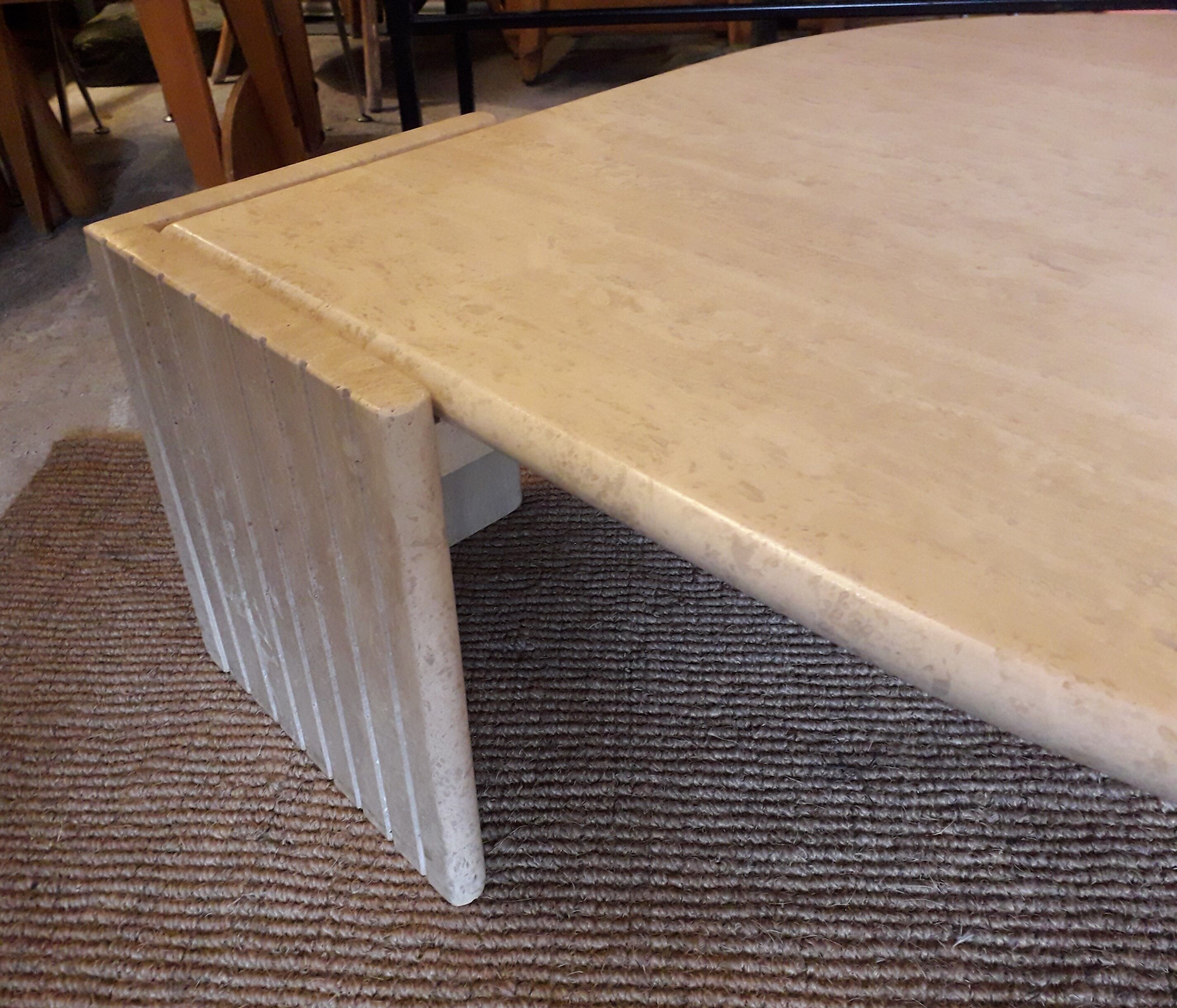 Travertine coffee table
