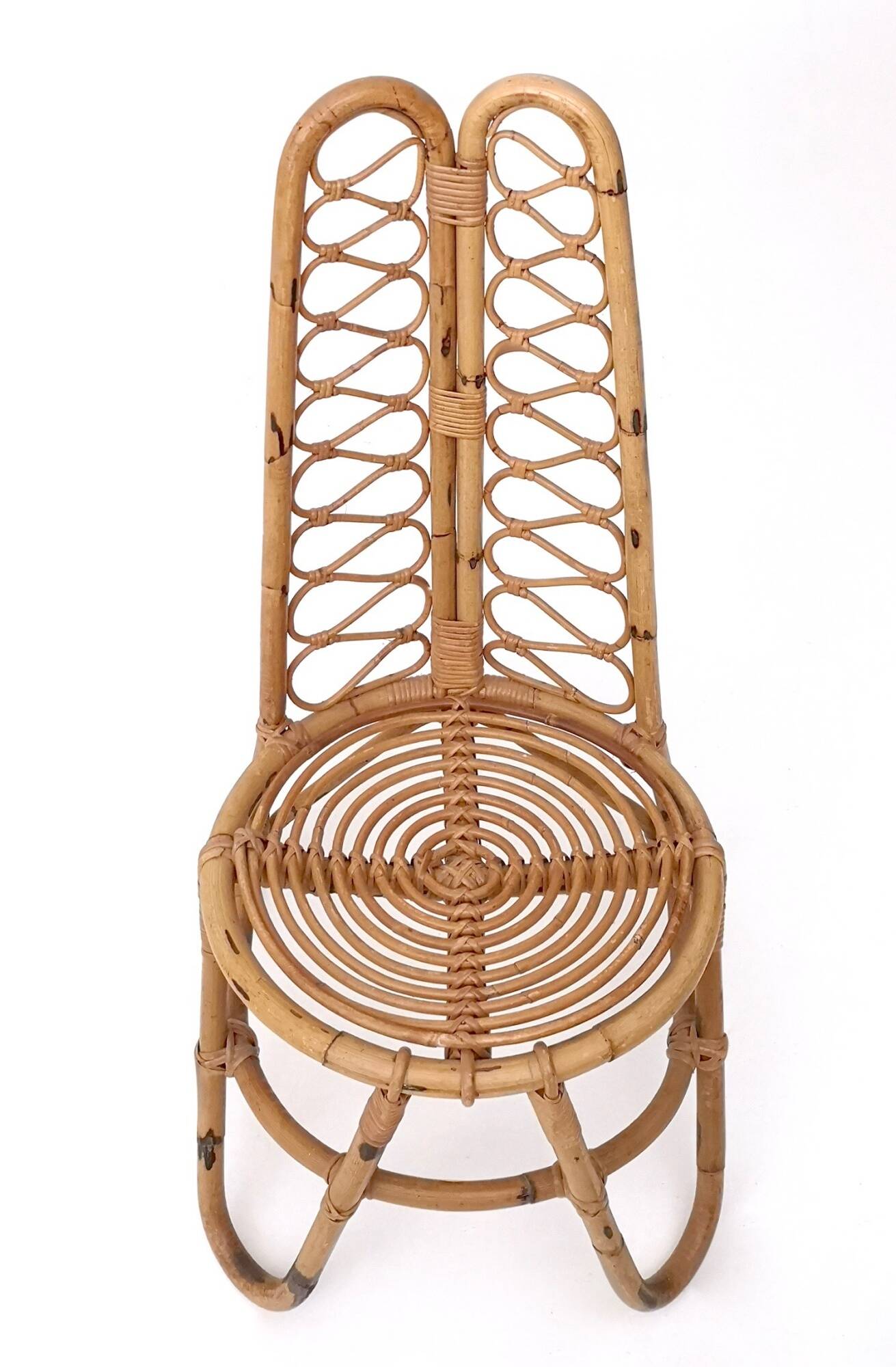 Ensemble de trois chaises de jardin en bambou, Italie