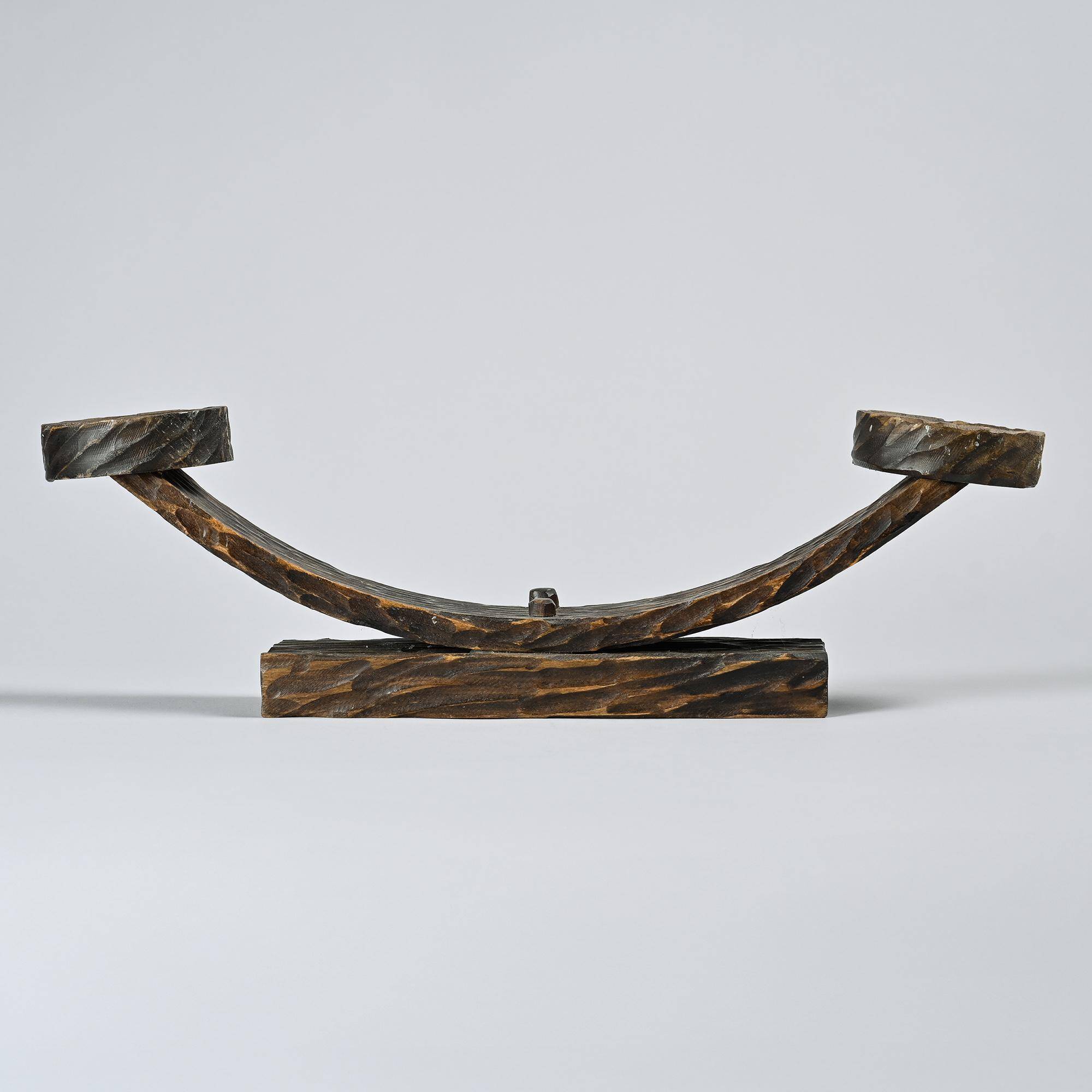 Carved chandelier made from solid wood, France, around 1950.