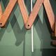 Vintage accordion wall lamp in wood, rattan and fabric