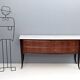 Black Walnut Dresser Produced by Dassi with Carrara Marble Top, Italy