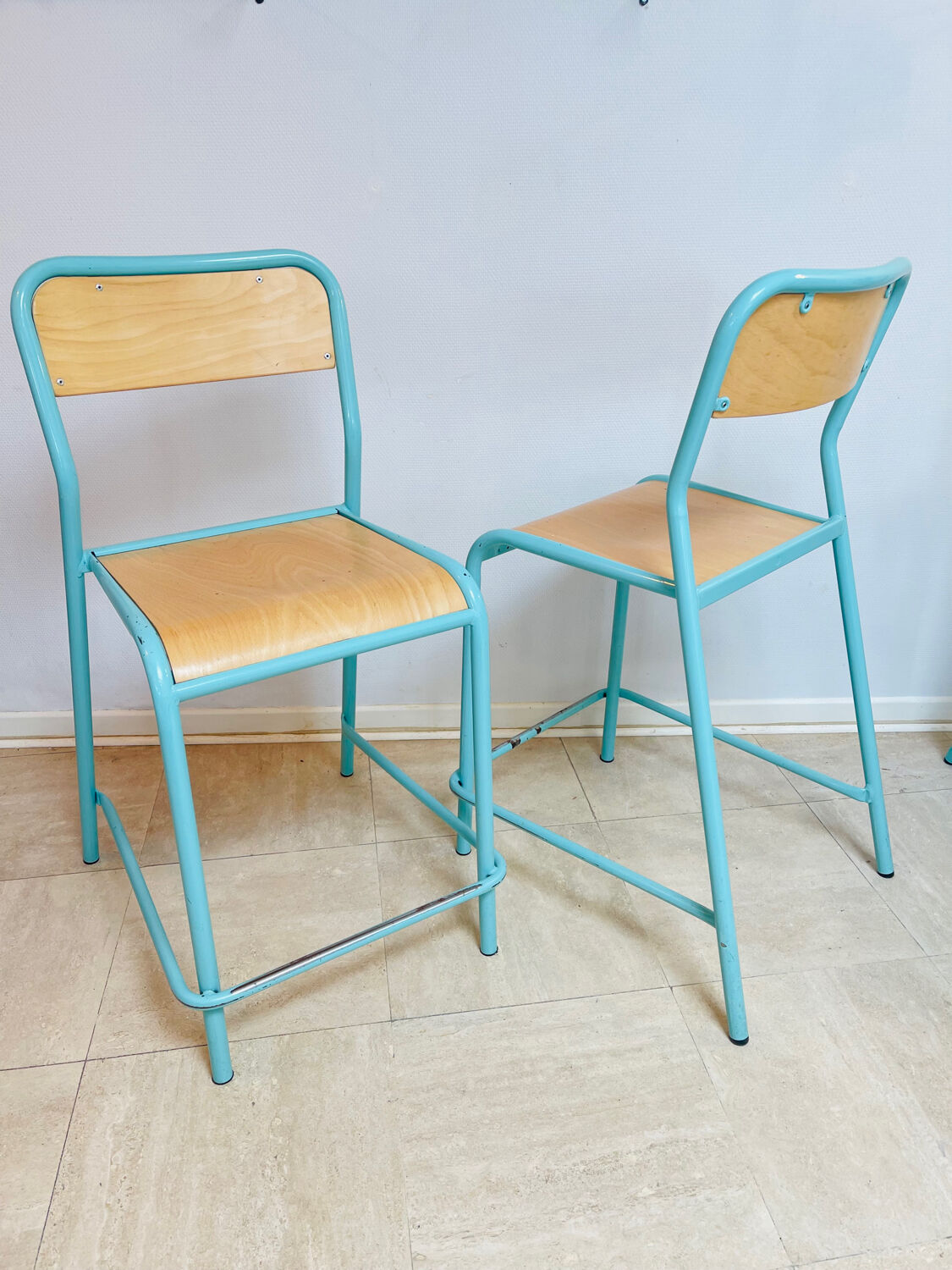 Pair of vintage 1980s laboratory stools
