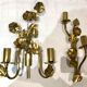 Paire d’appliques fleurs et feuilles laiton