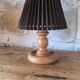 Turned wood table lamp