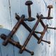 Wooden bistro coat rack with hat holder