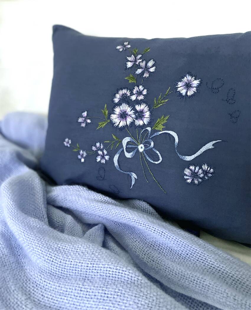 2 hand embroidered cushions