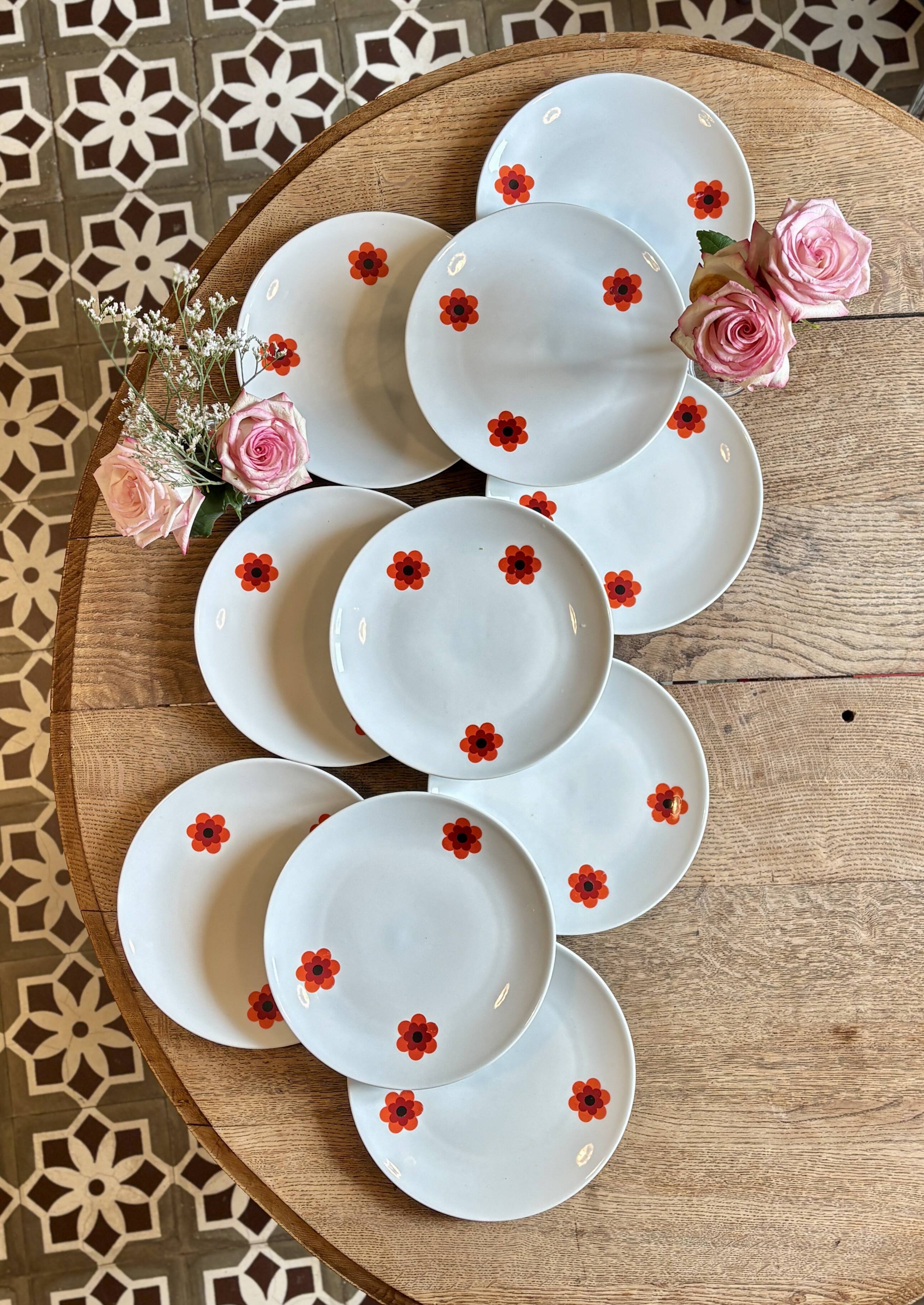 Set of 10 vintage dinner plates, Scherzer Bavaria