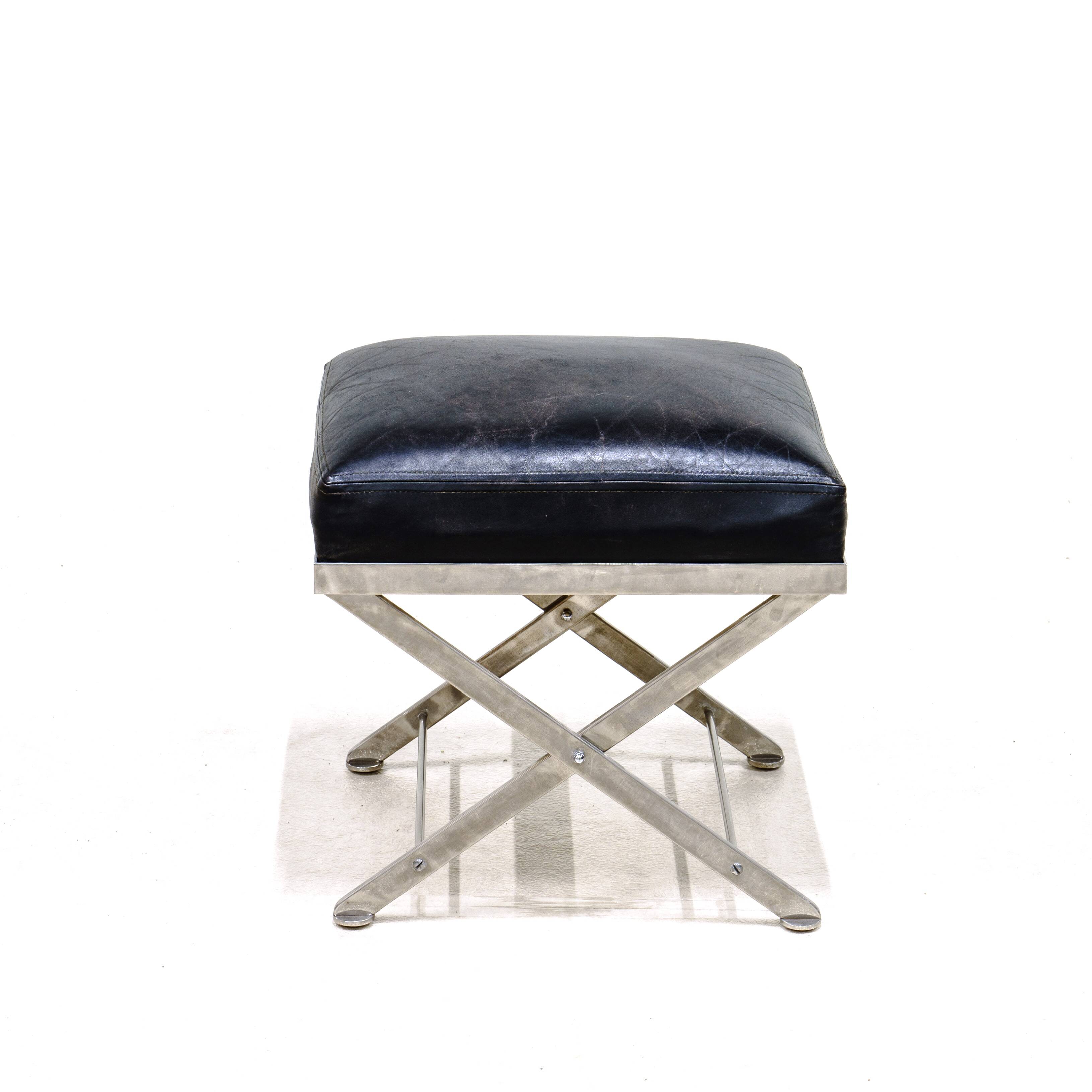 Henri Pouenat chair and "Schneider" ottoman