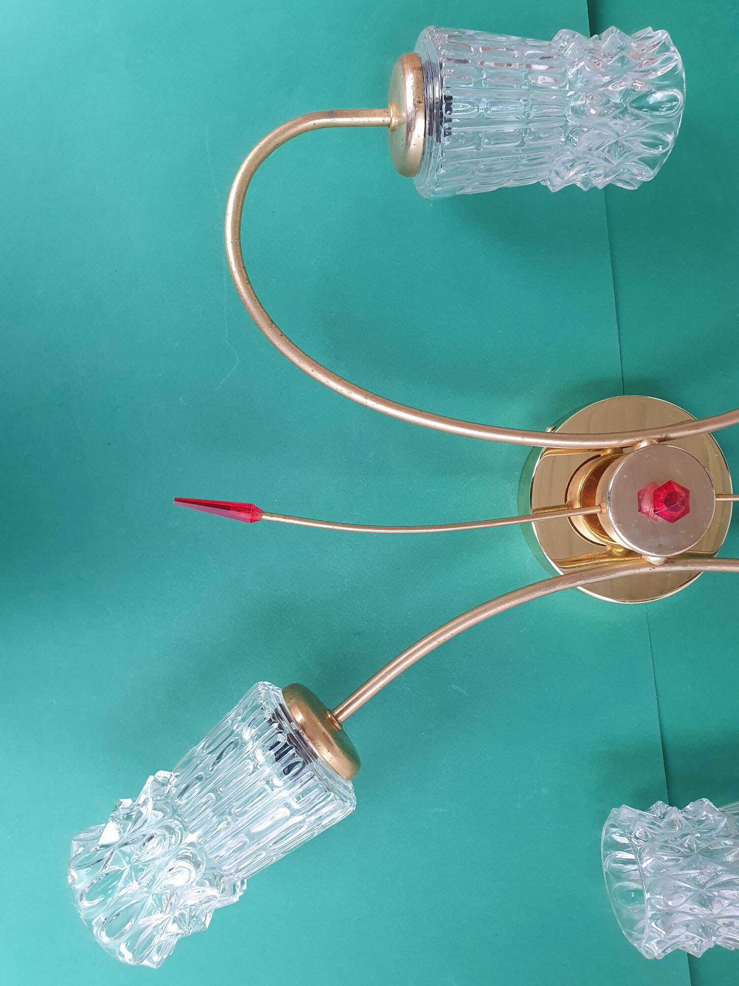 Large vintage gold four-light wall sconce