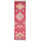 1970s vintage Turkish hand-knotted wool cotton pink runner rug 80x289