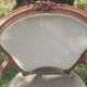 Pair of Rocaille style armchairs in green fabric and walnut, 19th century