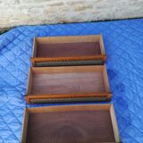 Vintage rattan and oak chest of drawers