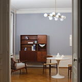 Italian opalglass and brass bubble lamp 1950