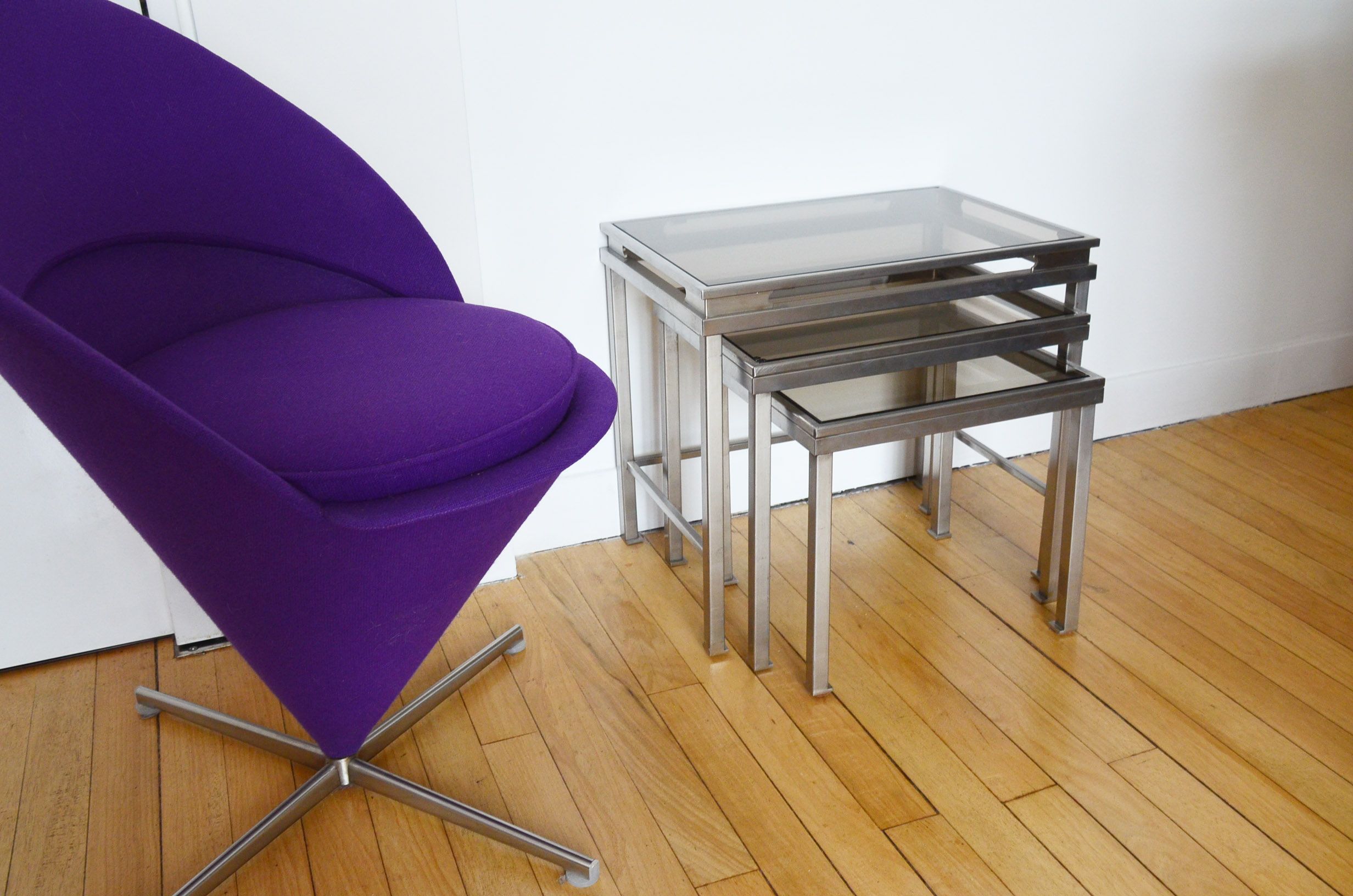 Lot 3 pull out tables by Maison Jansen by Guy Lefèvre 1970