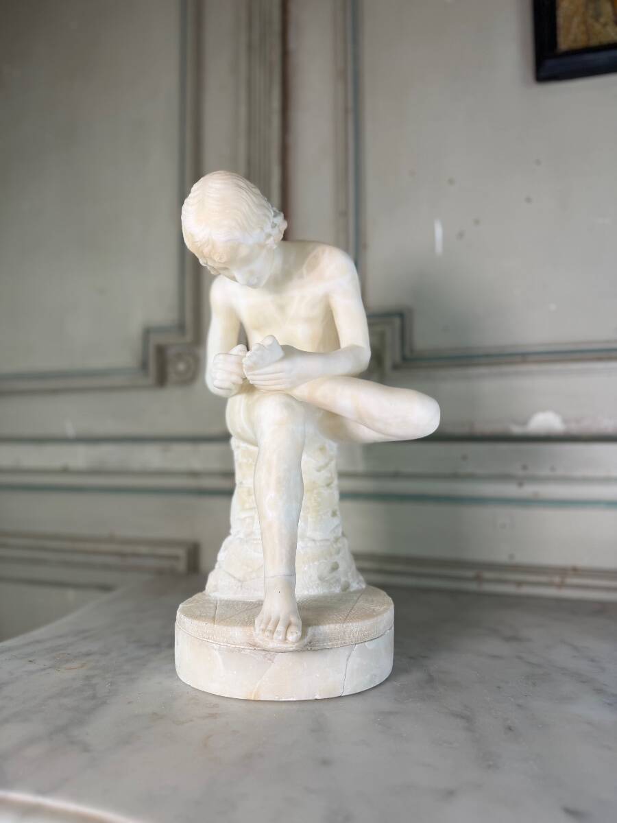 The Spinario, alabaster after the Antique, around 1880.