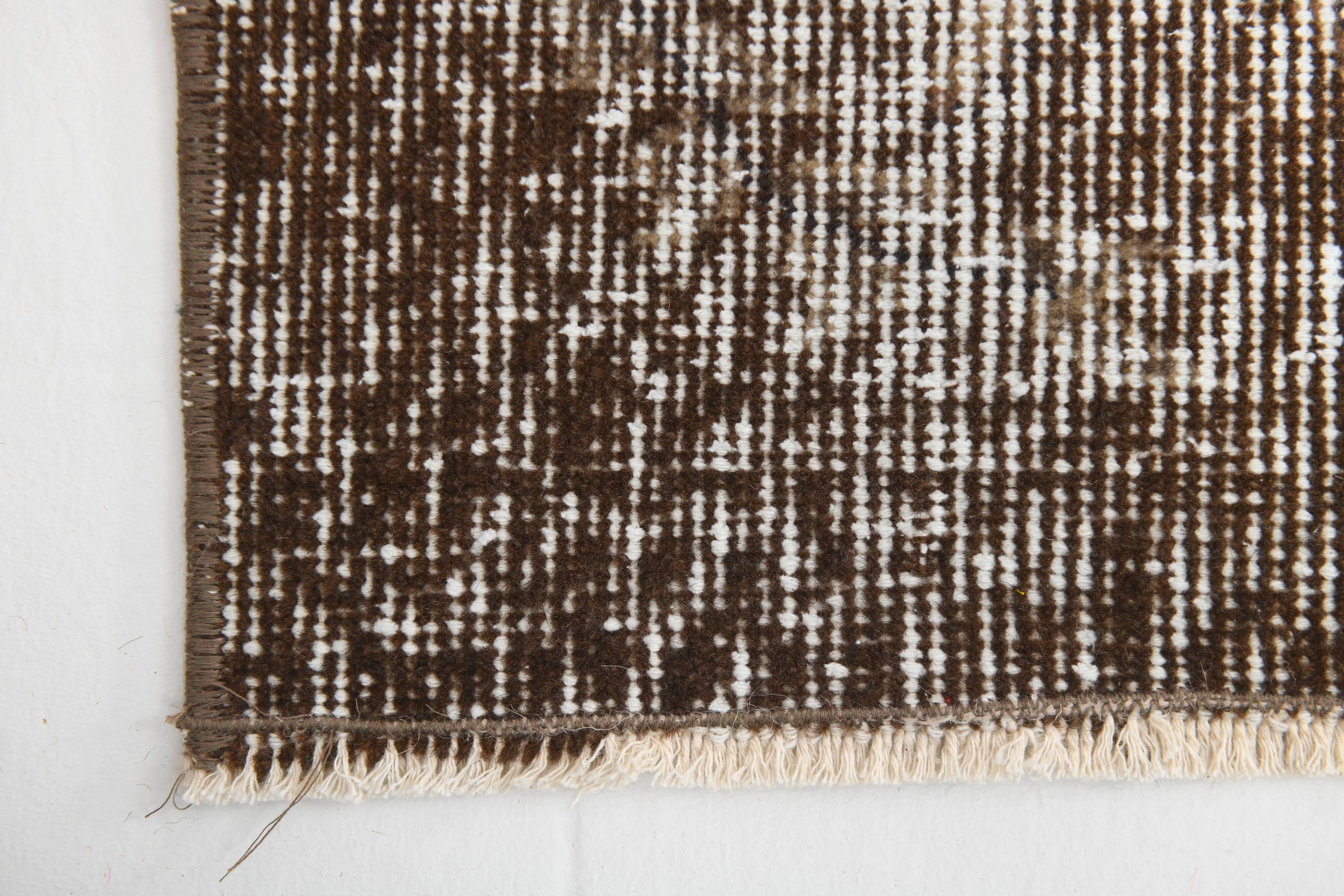 178x295Cm Persian Area Rug, Turkish Antique Rug, Faded Brown Vintage Rug