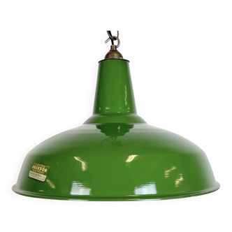 Industrial Green Enamel Factory Pendant Lamp from Jackson Electrical,1960s