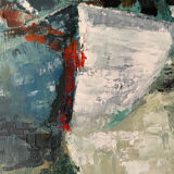 Oil on canvas with a knife