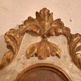 18th century Italian mirror in gilded and painted wood
