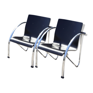 paire de fauteuils modernistes - acier