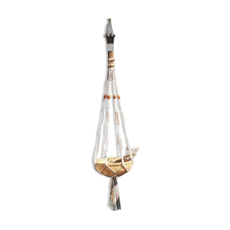 Vintage macramé plant pendant lamp