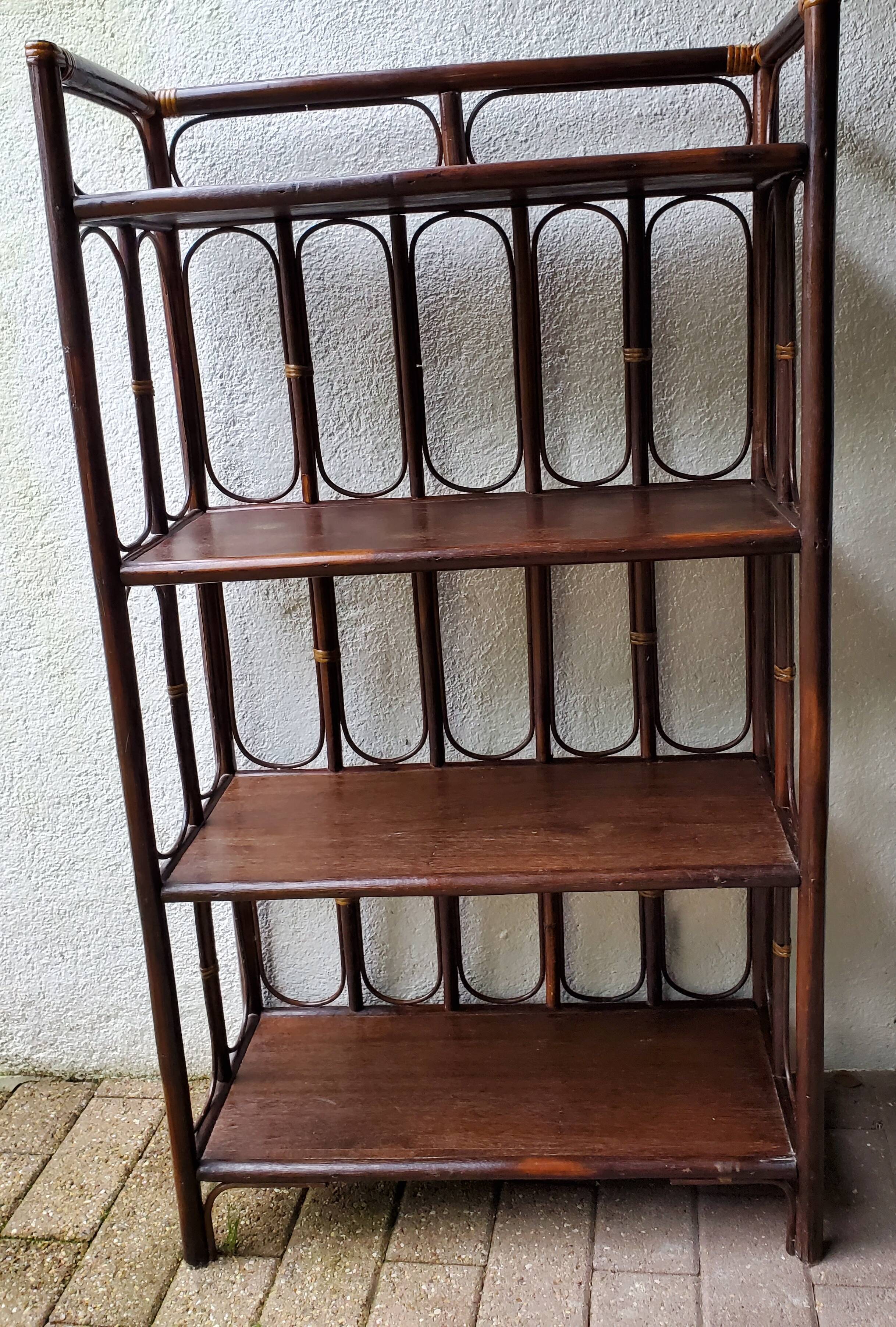 Rattan and wood shelf 70