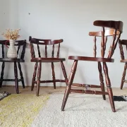 Lot de 4 Chaises Bistrot Western en Bois Massif