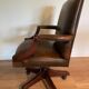 vintage norvégien Chaise de bureau pivotante en cuir Ring Mekanikk