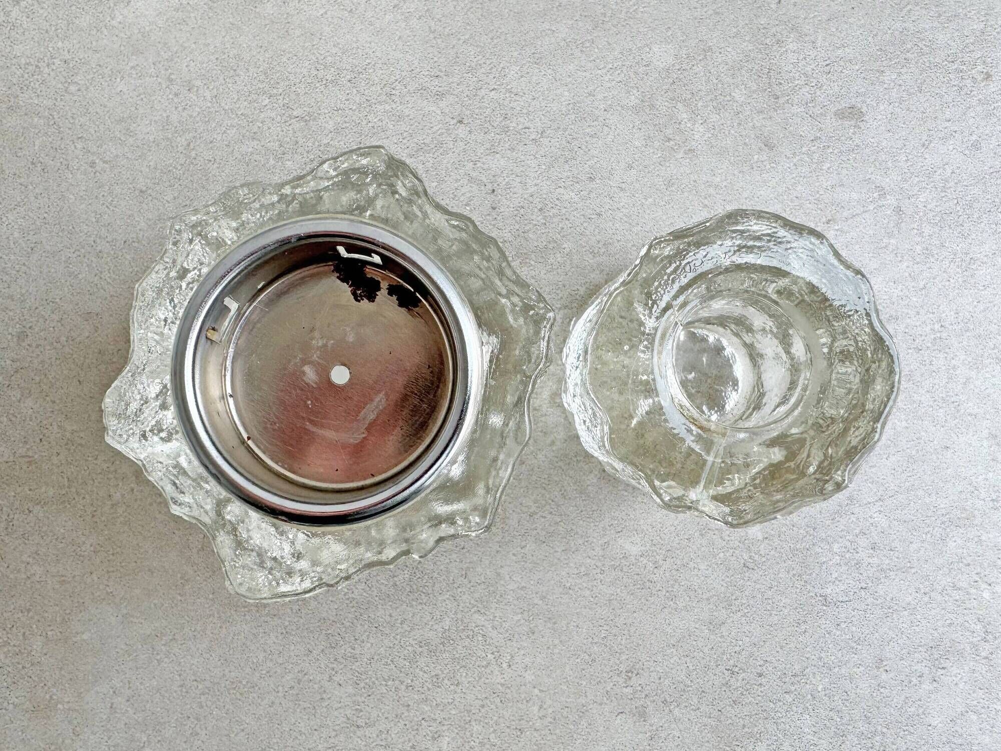 2 Vintage Scandinavian ice class candle holders