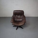 Fauteuil pivotant en cuir par Gerald Easden pour Module Furniture, années 1960