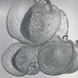 Saladier pomme et 4 coupelles assorties verre