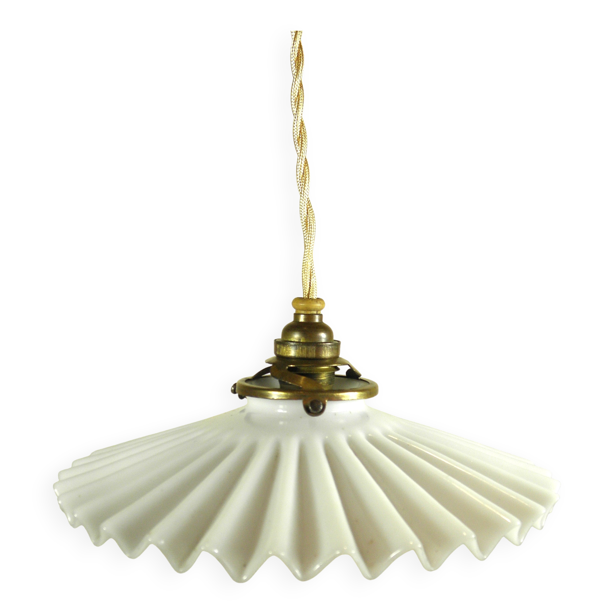 Suspension and rosette in opaline and porcelain