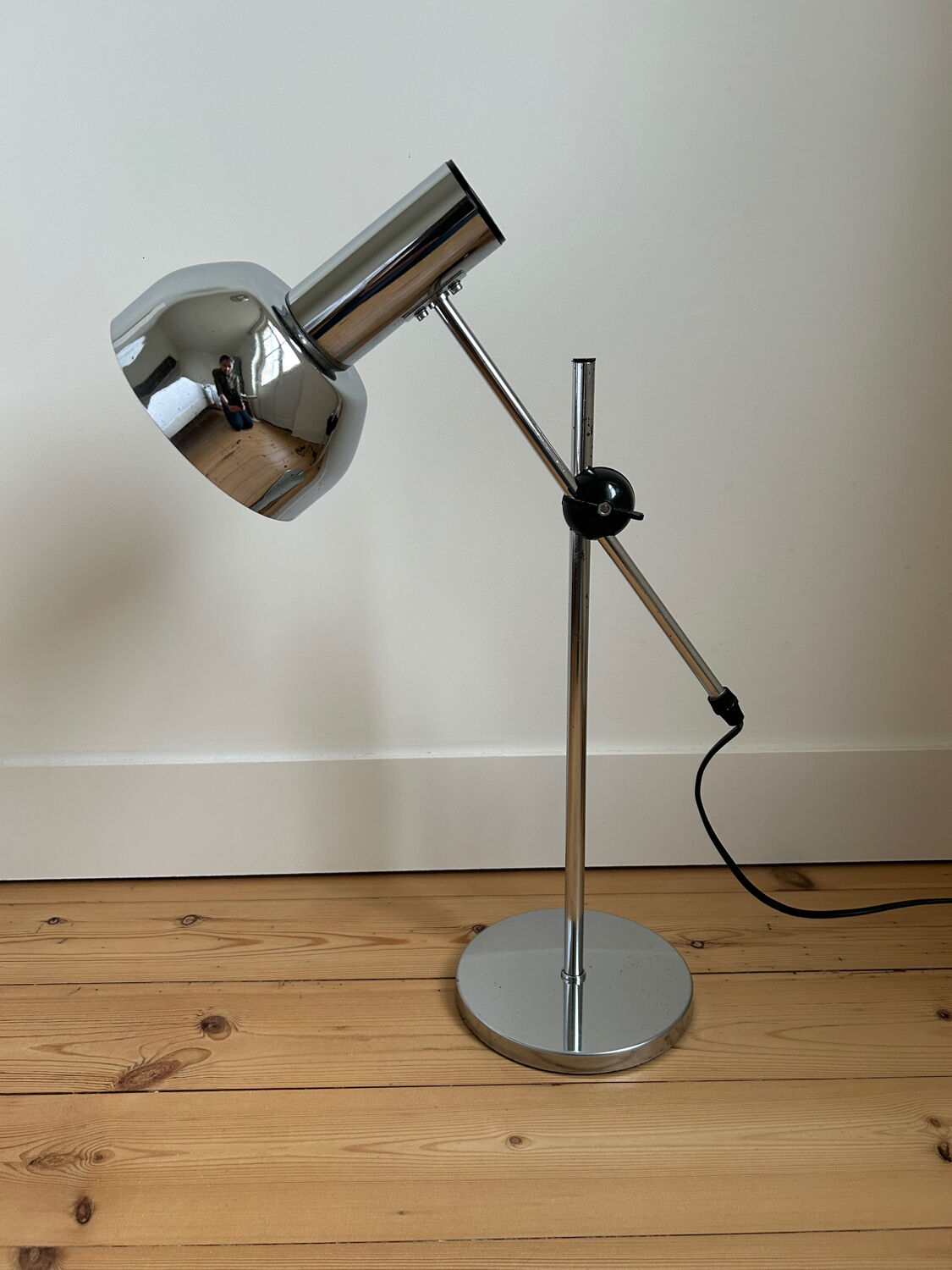 Vintage chrome metal desk lamp