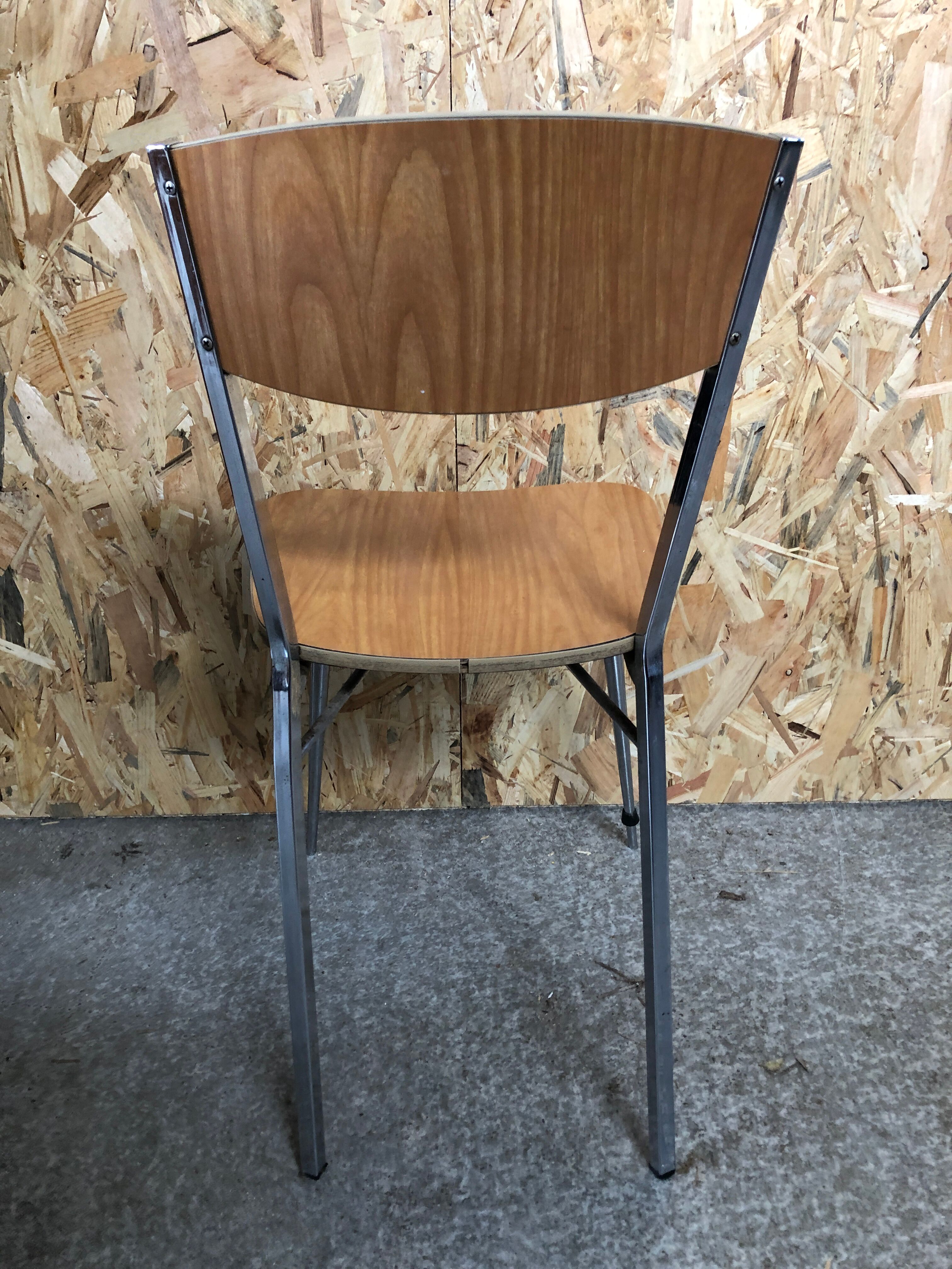 Chair feet compass metal chrome in formica brown 70