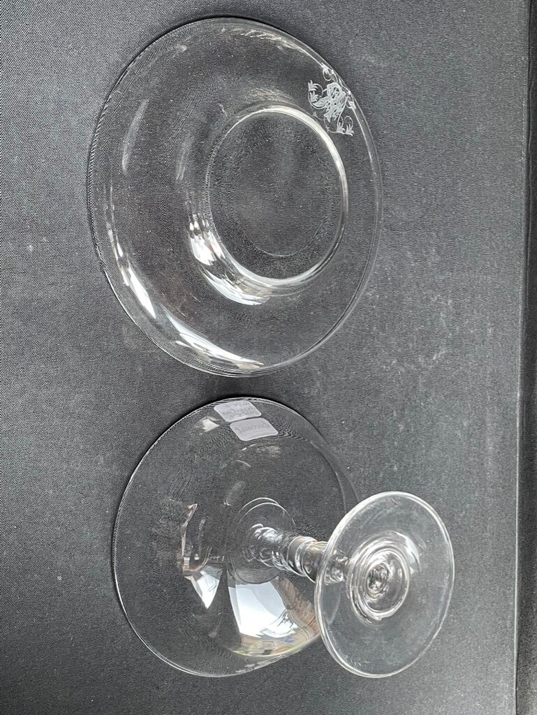 Dessert cup (compotier) with monogrammed light crystal top