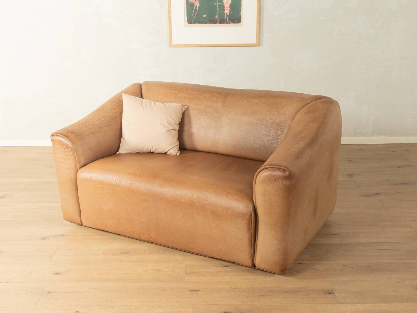 DS-47 two-seater sofa by de Sede, 1970s, natural light brown nappa leather