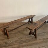 Paire de bancs de ferme