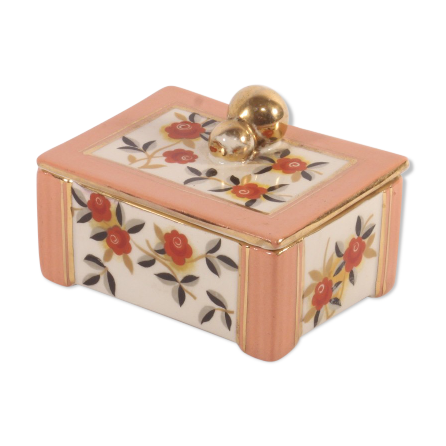 Bonbonnière en porcelaine de Raymond Chevalier pour Boch la Louvière, Belgique des années 1930.